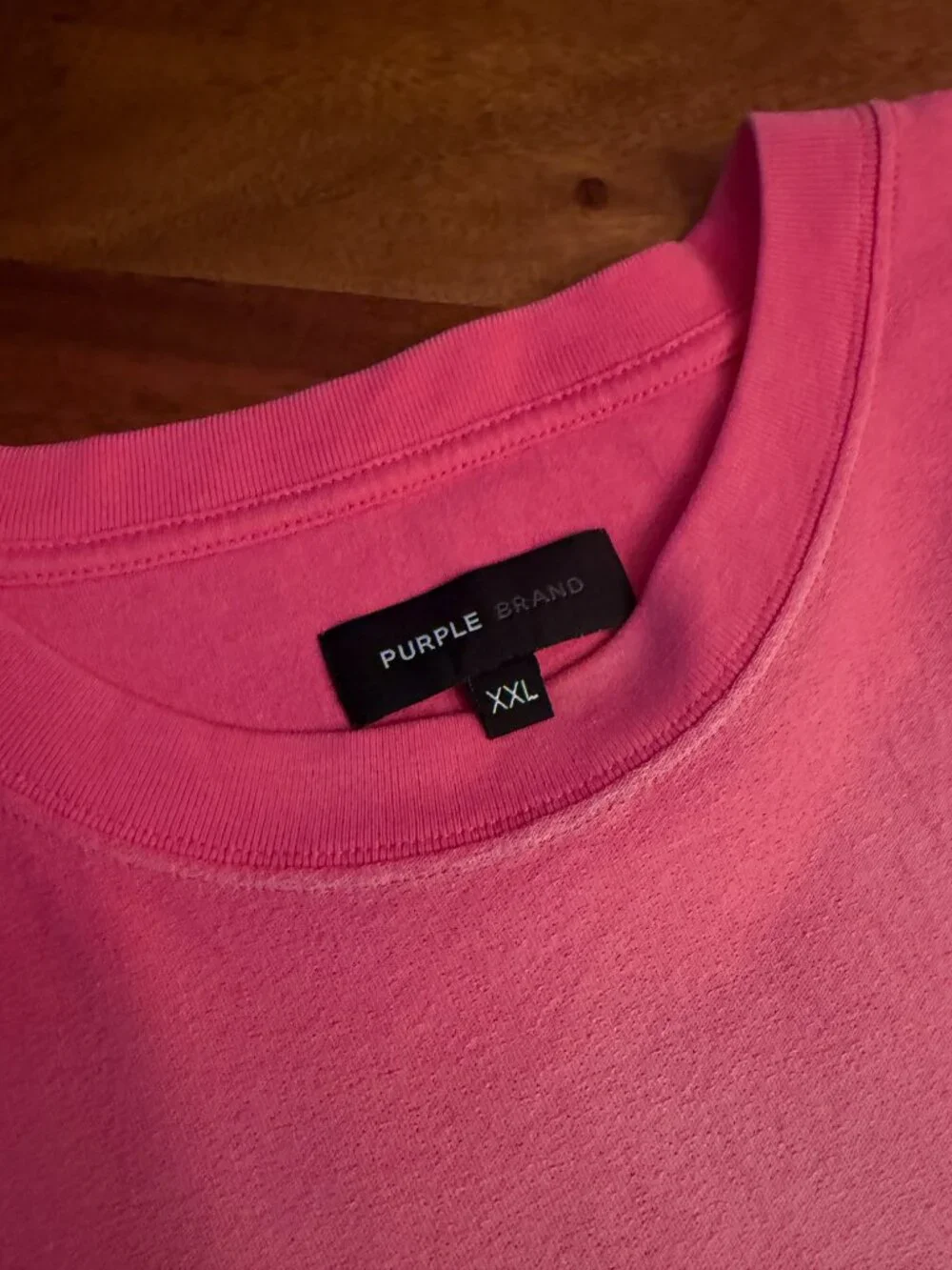 PURPLE Brand - Pink Crepe Cotton T-Shirt XXL